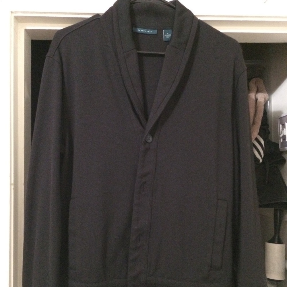 Perry Ellis NAVY BLUE Cardigan Sweater Men’s S​​​​​​​
